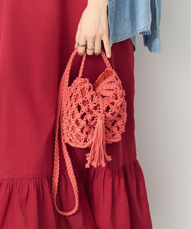 CRAFT STANDARD BOUTIQUE 別注/maison vert マクラメ手編みショルダーバッグ Red