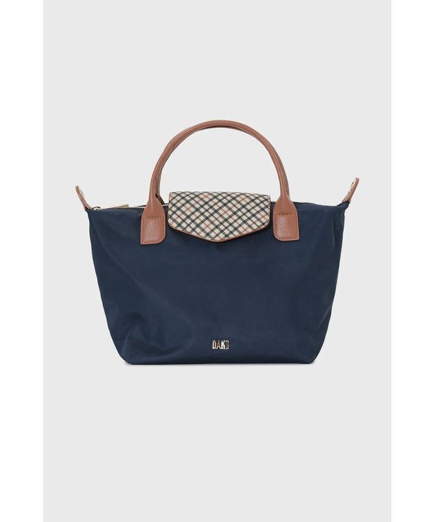 DAKS 【2WAY】ナイロン×牛革 ハウスチェック トートバッグ ラベンダー