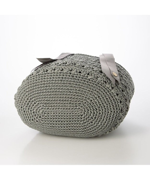 UNBILLION カシュカシュ cachecache / 下がりグログラン柄編みトート カゴバッグ GY