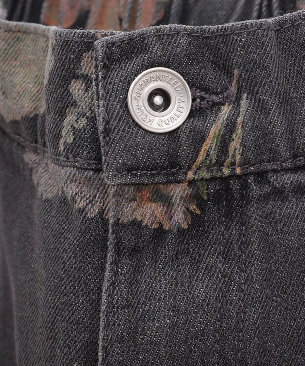 Green Parks ・ＳＵＧＡＲ　ＳＰＯＯＮ　フラワーｐｔデニムワイドパ Black