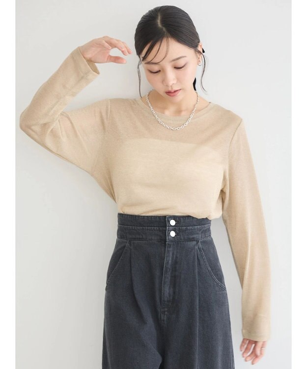 earth music&ecology ラメシアープルオーバー Gold