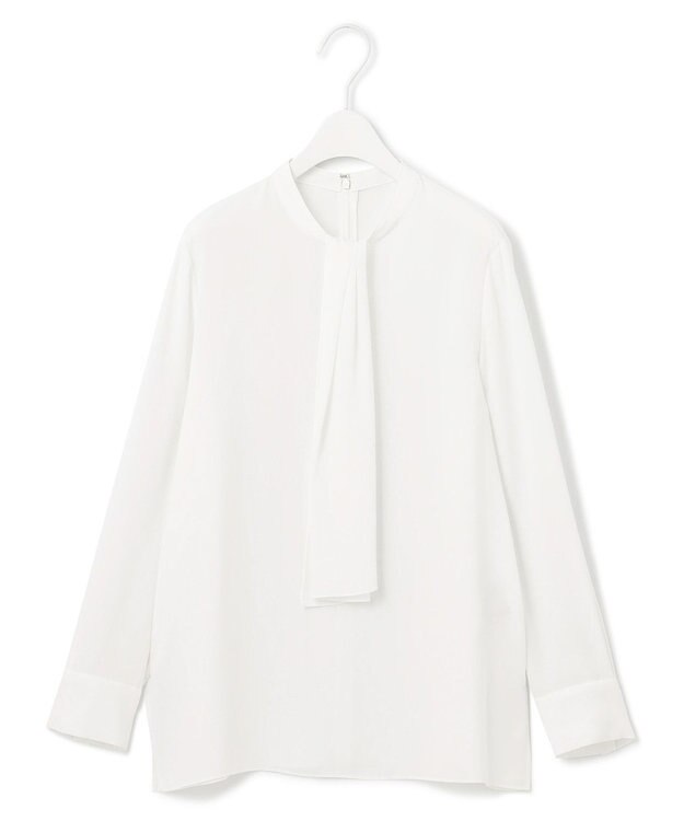 ICB 【洗える・UVケア】BackSatinAmunzen スカーフタイブラウス オフホワイト系