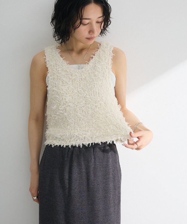 Green Parks ・ｓｗｉｎｇ　ｂｙ　２ｗａｙチュールヤーンベスト Ivory