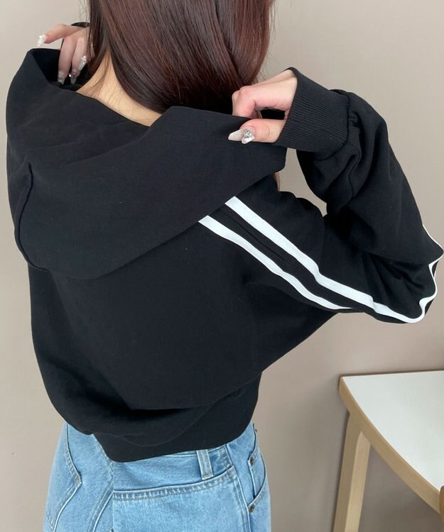 WEGO Wジップショートパーカー ブラックその他