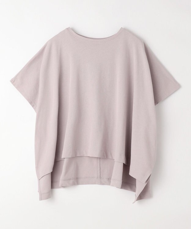 ANY ハイツイストコットンポンチョ風Tシャツ グレー