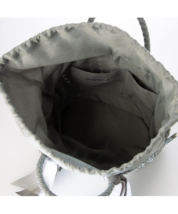 UNBILLION カシュカシュ cachecache / 下がりグログラン柄編みトート カゴバッグ GY