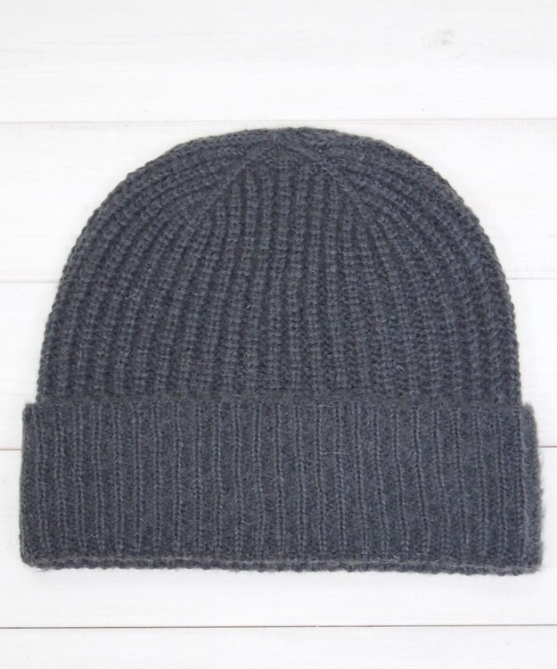 石田製帽 モヘア ホールガーメントシャロット ニット帽 チャコールグレー