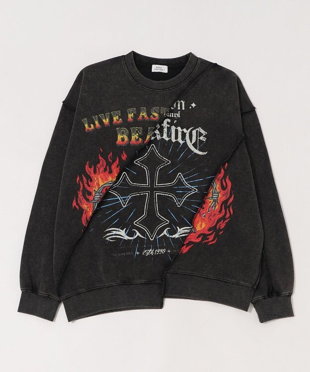 WEGO 【ユニセックス着用ITEM】ヴィンテージグラフィックドッキングプルオーバー 柄1