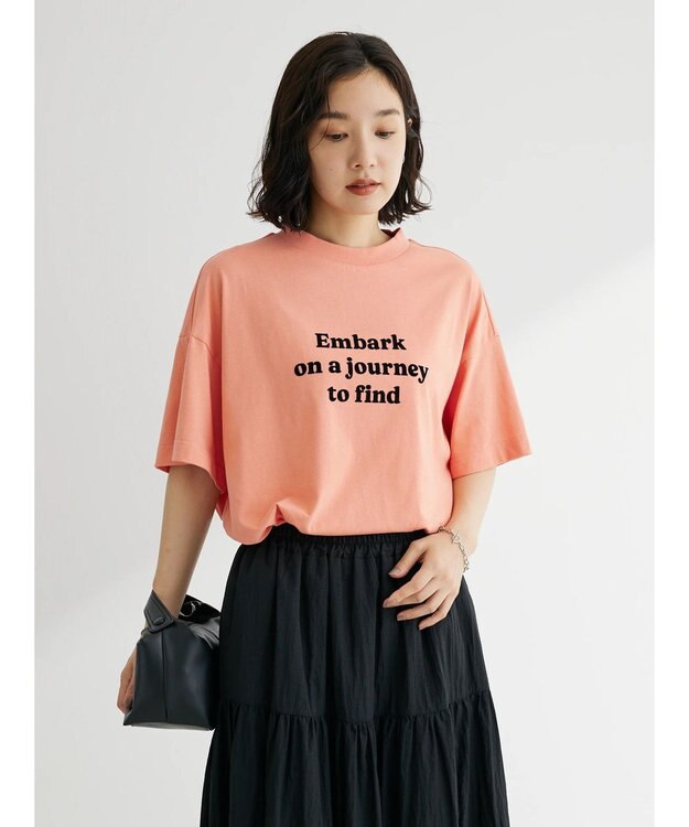 Green Parks ブロックロゴオーバーサイズＴシャツ Pink