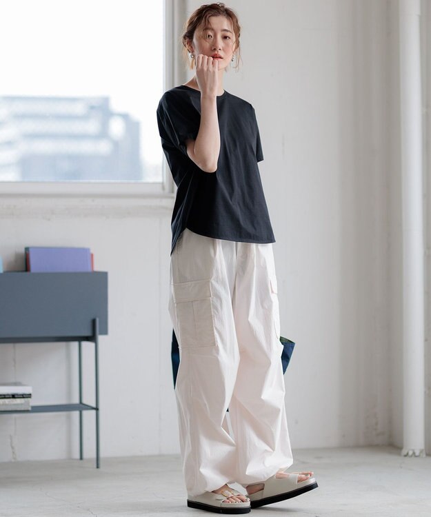 23区 S 【洗える】ALBINIコーコラン シャツテール Tシャツ ブラック系