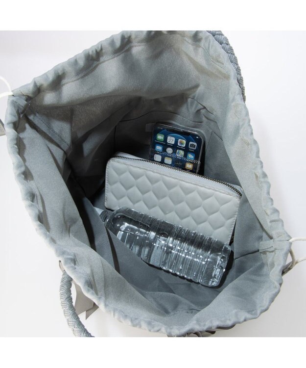 UNBILLION カシュカシュ cachecache / 下がりグログラン柄編みトート カゴバッグ GY