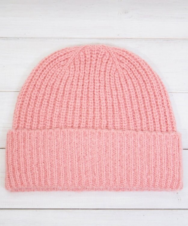 石田製帽 モヘア ホールガーメントシャロット ニット帽 ピンク