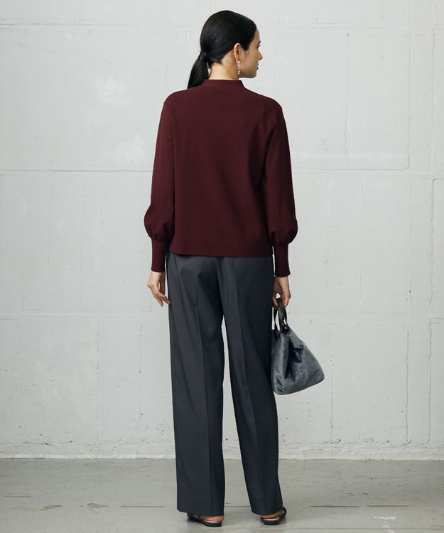 自由区 S 【カタログ掲載】ウールライクストレッチワイド パンツ チャコールグレー