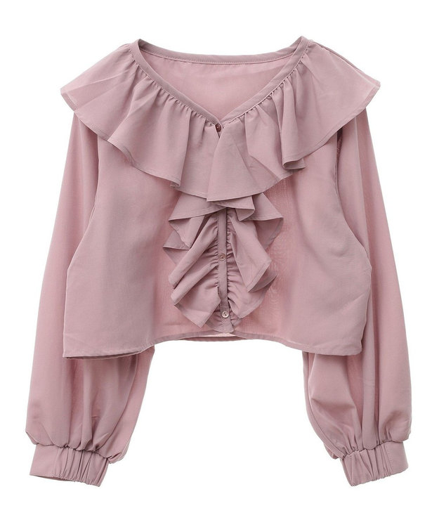 earth music&ecology ラッフルフリルシャツ Pink