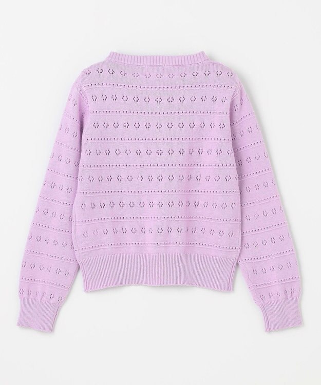 組曲 KIDS 【110-140㎝】フラワーアイレット カーディガン ラベンダー系