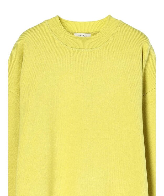 earth music&ecology アンチピリングバックスリットプルオーバー Lime Green