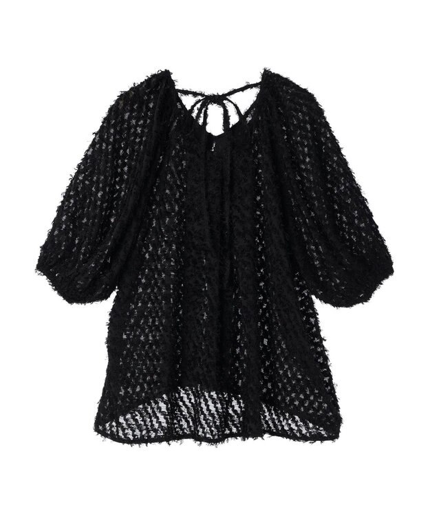 Green Parks AnriettMusee カットジャガードタックブラウス Black