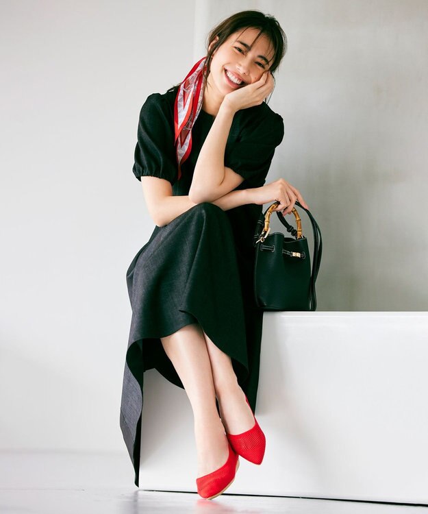 steppi 【洗える/撥水】ポインテッド メッシュ パンプス レッド