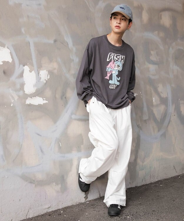 WEGO 【ユニセックス着用ITEM】アニマルキャラBIG　T（LS） スミクロ