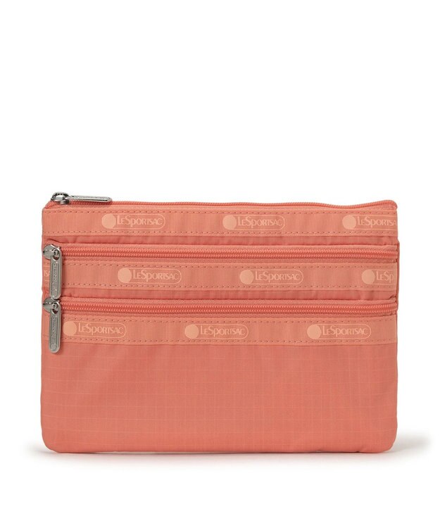 LeSportsac 3ZIP COSMETIC/コーラルパンチ コーラルパンチ