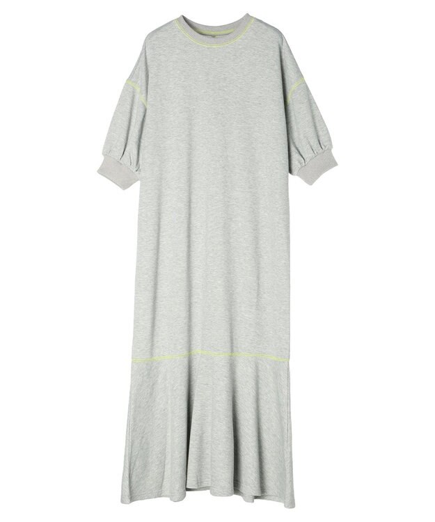 Green Parks ・Ｐｅｔｉｔ　Ｆｌｅｕｒ　カラーｓｔウラケワンピース Gray Mixture