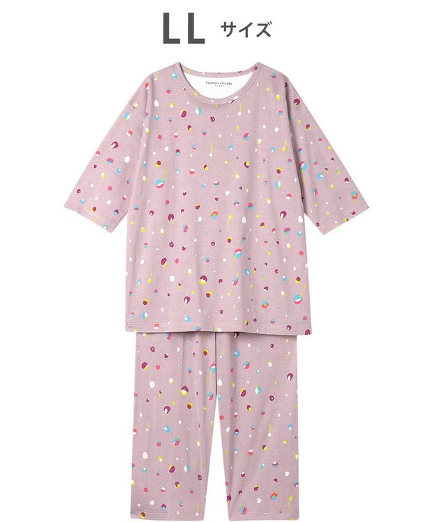 tsumori chisato SLEEP ツモリチサト パジャマ 7分袖 長袖 8分丈 綿100%(本体) 天竺素材 レディース UDT259 /ワコール ピンク
