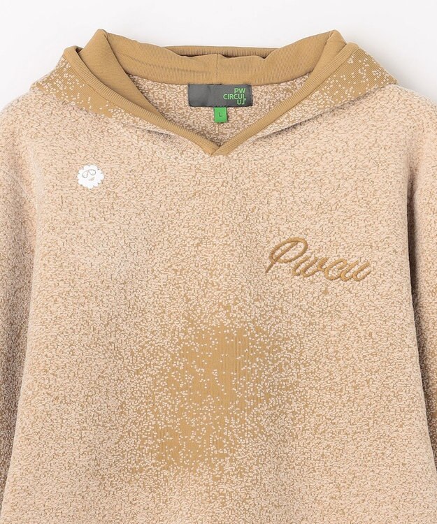 PW CIRCULUS 【手洗い洗濯可】【MEN】グラデーションニットフーディ ゴルフ ベージュ系