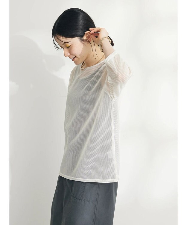 CRAFT STANDARD BOUTIQUE シアーストライププルオーバー Beige