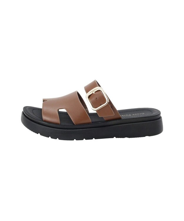 Green Parks カッティングベルトサンダル Brown