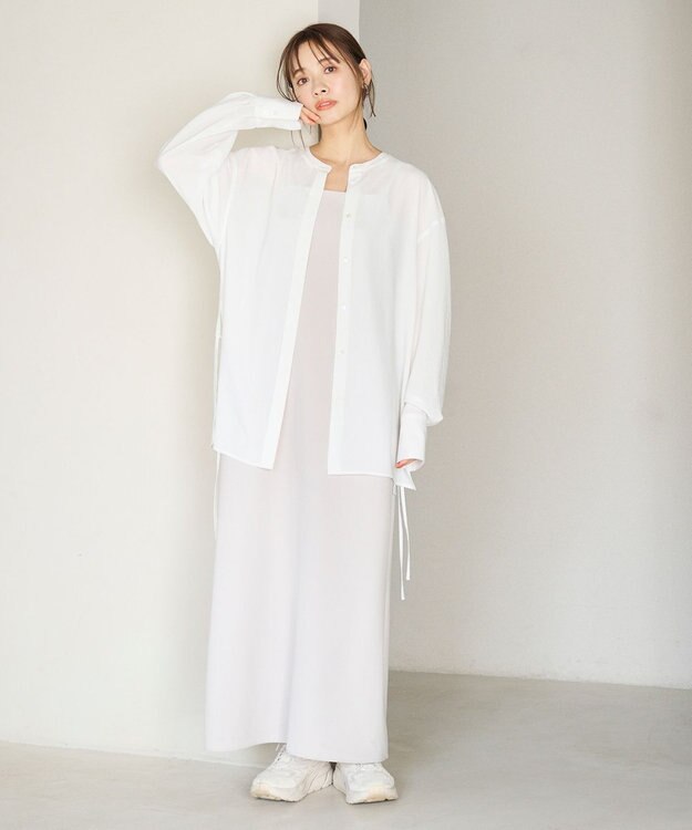 #Newans ルーズシルエットシアーシャツ ホワイト