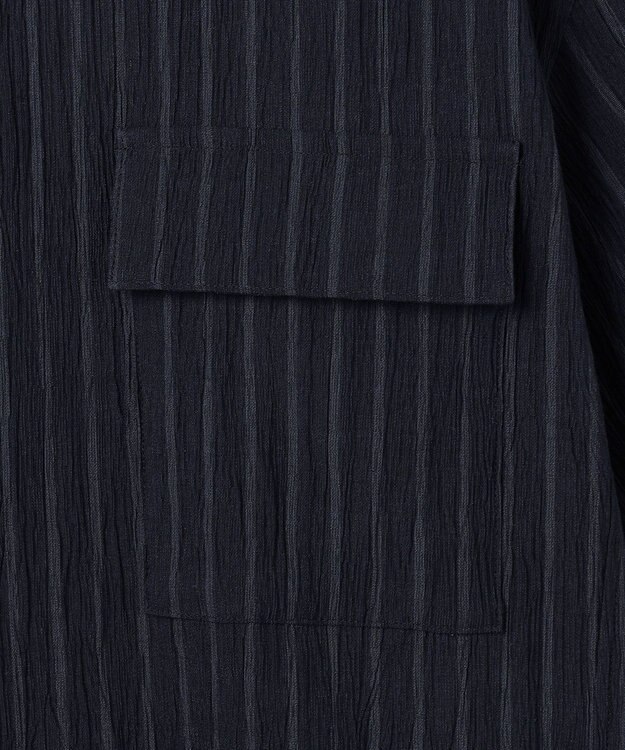 JOSEPH HOMME 【新素材】エアリッジストレッチ ポケット付レギュラーカラー半袖シャツ ネイビー系1