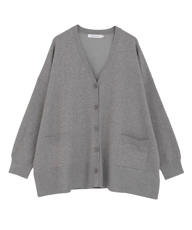 AMERICAN HOLIC バイパチVネックルーズカーディガン Gray Mixture