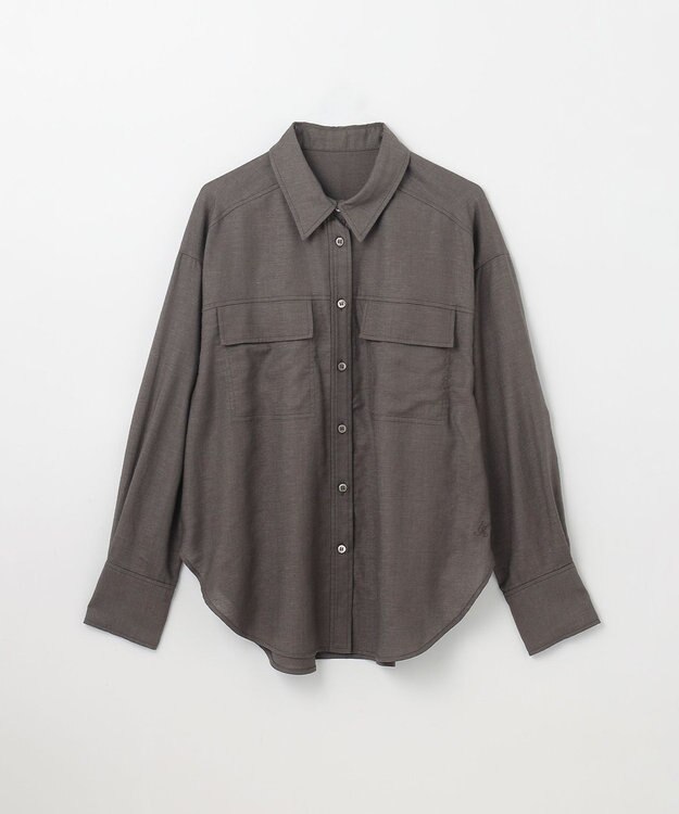 GRACE CONTINENTAL トリアセリネンオーバーシャツ チャコール