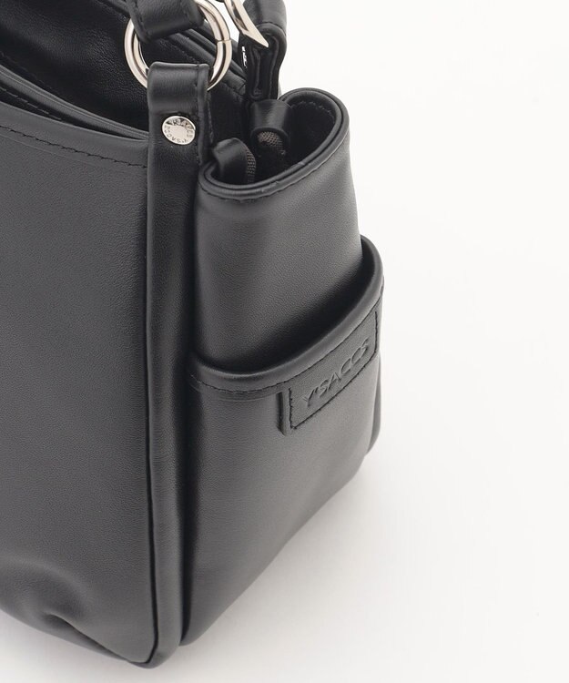 Y'SACCS カウレザー スクエア2wayミニトート ブラック