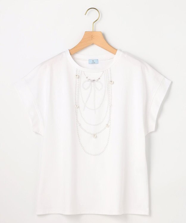 組曲 S 【先行予約・WEB限定】トロンプルイユ パールネックレスＴシャツ ホワイト系