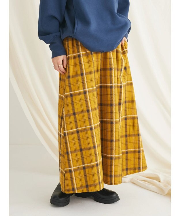 CRAFT STANDARD BOUTIQUE 先染めチェック（小）スカート Mustard