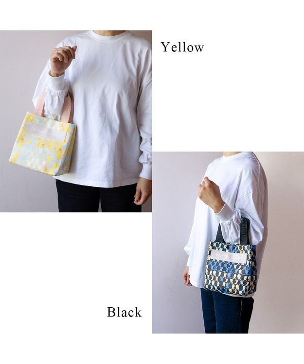 tsumori chisato CARRY タコチェック ハンドバッグ 手提げ 【 水や汚れに強いコーティング 】 イエロー