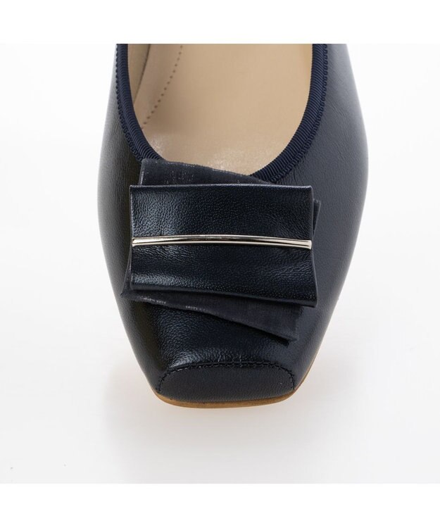 Riz raffinee <Riz raffinee>モチーフ金具付バレエパンプス ネイビーメタリック