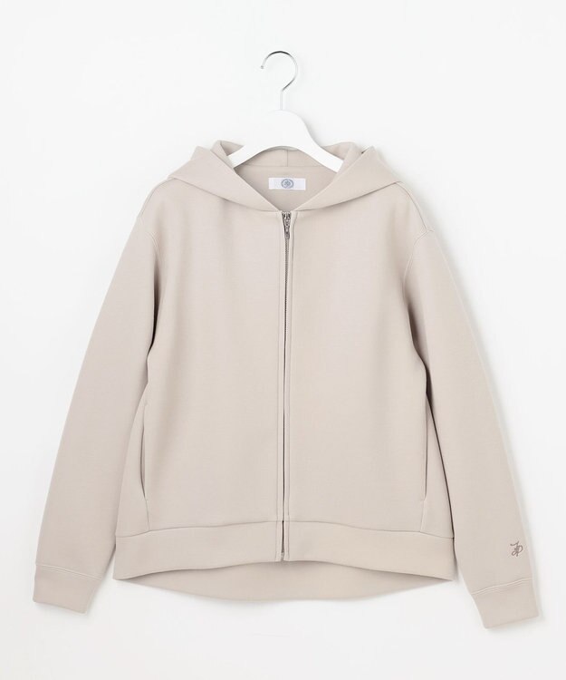 J.PRESS LADIES ダンボールジャージー ジップアップ パーカー グレージュ系