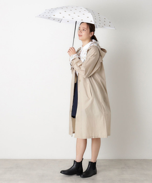 MOONBAT 【UVカット/コンパクト】ポール & ジョー (PAUL & JOE ACCESSOIRES) 折りたたみ雨傘 ドットヌネット ホワイト