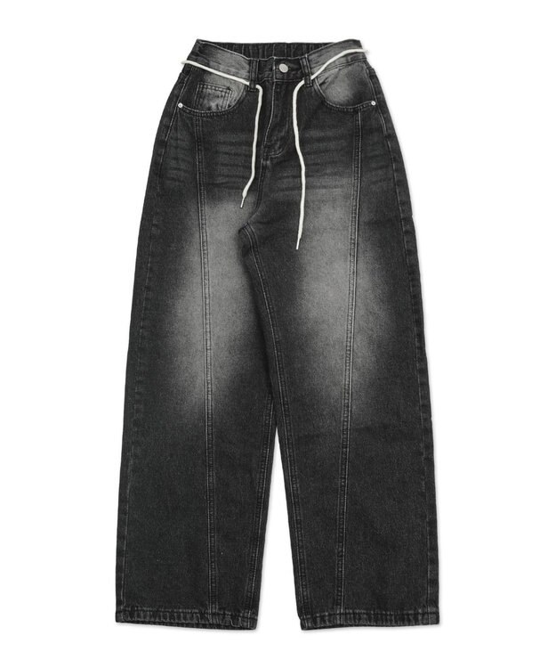 WEGO ウォッシュストリングデニム ブラック