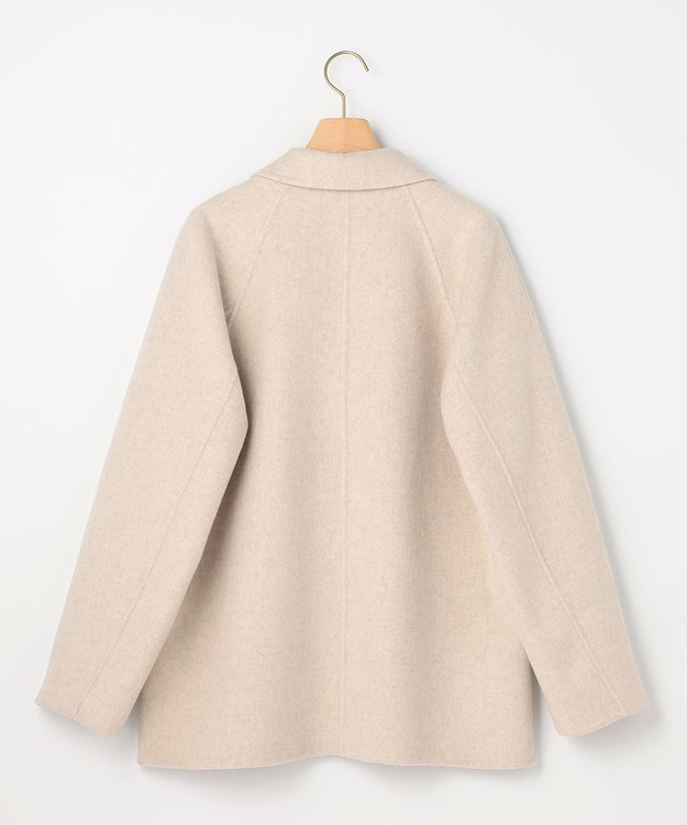 組曲 S ダブルブレストリバー コート アイボリー系