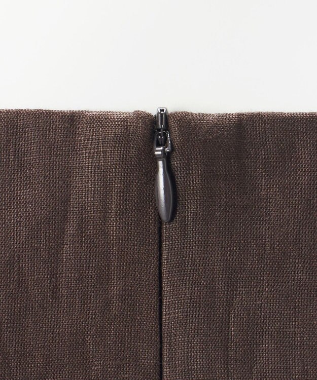 23区 【エステータ】チンツリネン ペプラム ブラウス ダークブラウン系