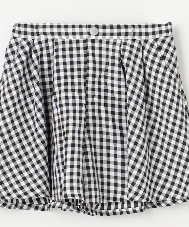 組曲 KIDS 【110-140㎝】フレアーギンガム ショートパンツ ブラック系3