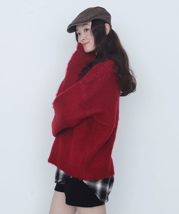 WEGO モヘアタッチBROOKLYNロゴニット レッド