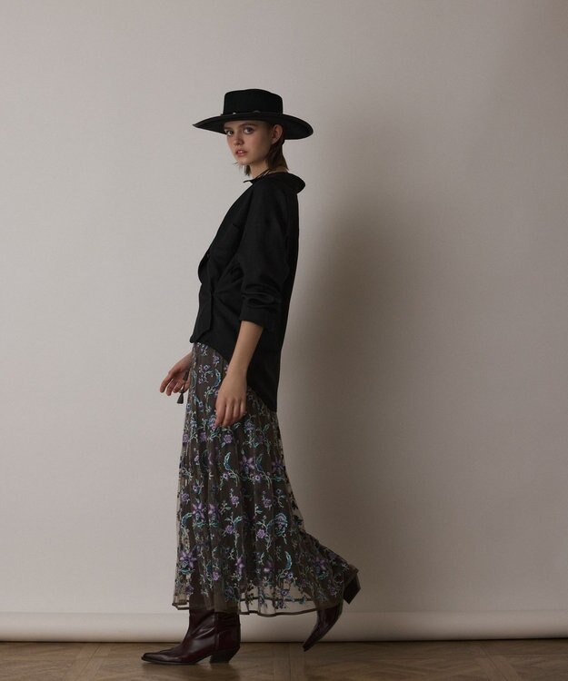 GRACE CONTINENTAL シアー2wayウエスタンシャツ ブラック