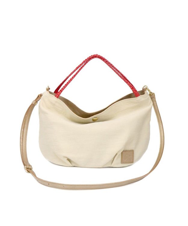 Regalo Felice 【軽量 / ラメ加工牛革使用 / 2way】トート小 / REGALO RE(アイボリー×レッド)