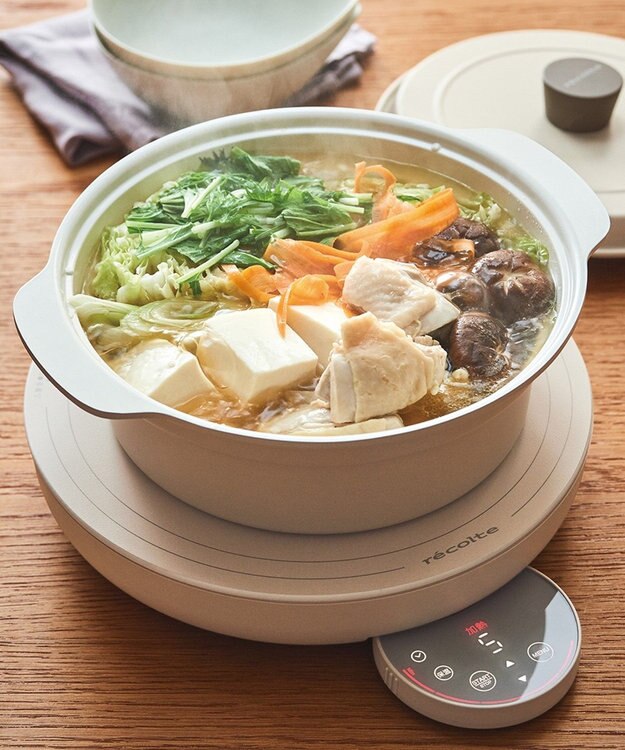 YAMATO テーブル＆キッチン 【レコルト】IH対応鍋  クりームホワイト  RIH-1PT(WH) ホワイト