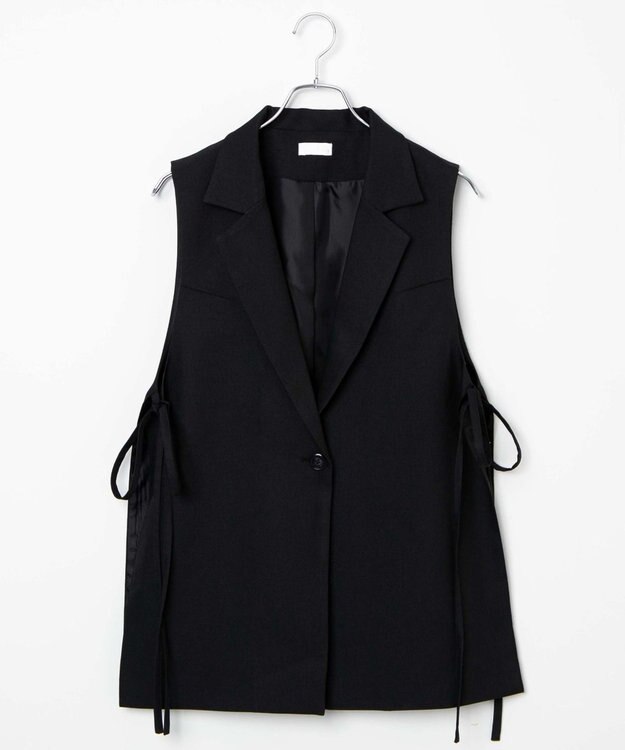 WEGO サイドリボンテーラードベスト ブラック