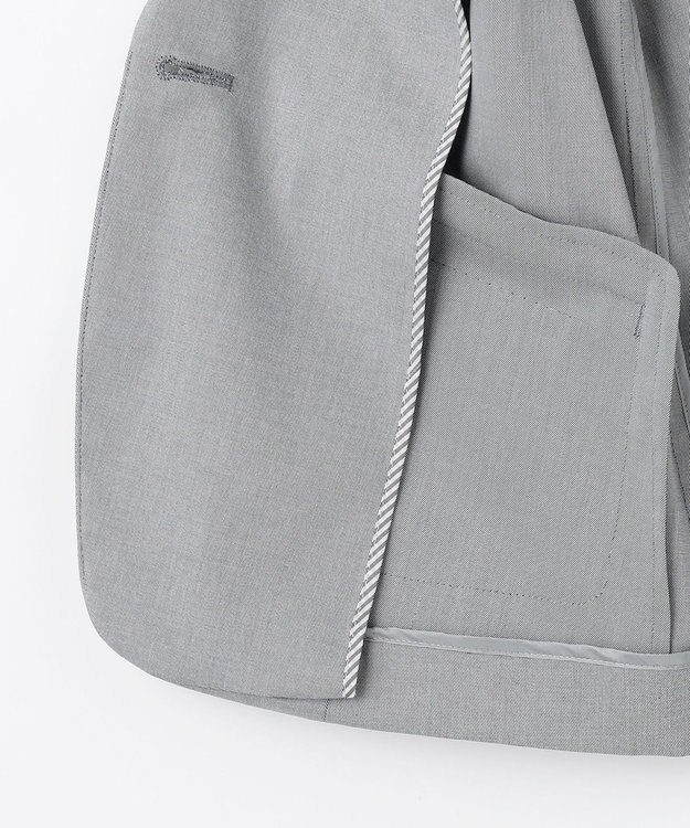 J.PRESS LADIES 【セットアップ対応・洗える・撥水・防汚】コットンFITTYシャーク テーラード ジャケット ライトグレー系